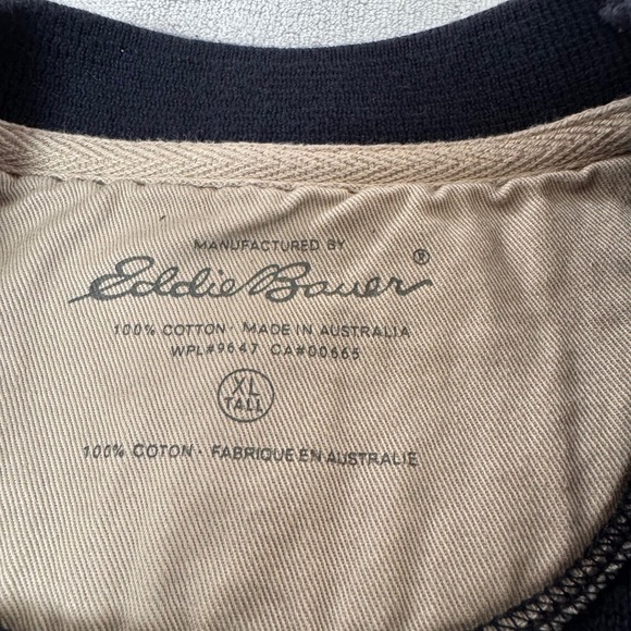 Eddie Bauer Men's Navy Blue 100% Cotton Crewneck Sweater Size Tall XL Pullover - Picture 5 of 13